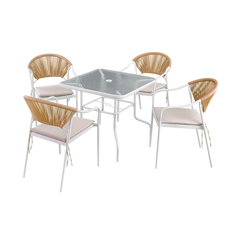 5PCS Modern Design Garden Rattan Furniture set outdoor Patio Wicker Table and Chair Set Bistro Set