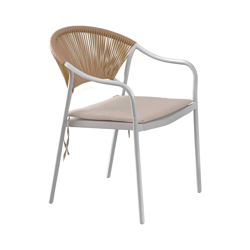 Modern Design Garden Stackable Rattan Rope Chairs Outdoor Patio Dining chairs