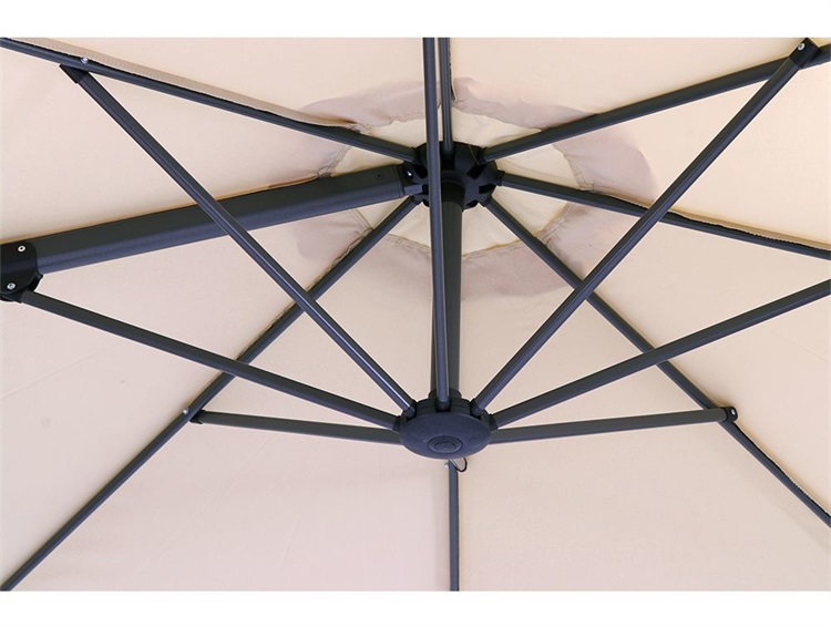 Outdoor Garden 3m Round Banana Cantilever Hanging Parasol Patio Umbrella
