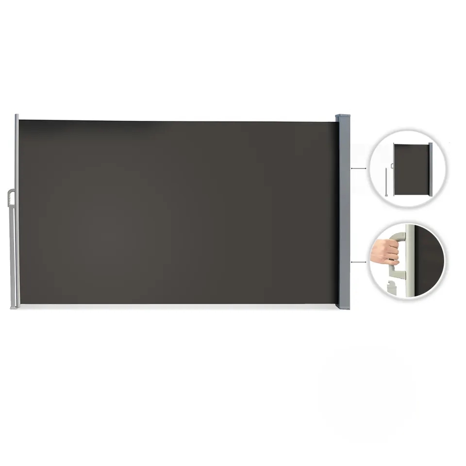 Retractable Pop Up Metal Outdoor Screen Garden Patio Balcony Wind Privacy Screen