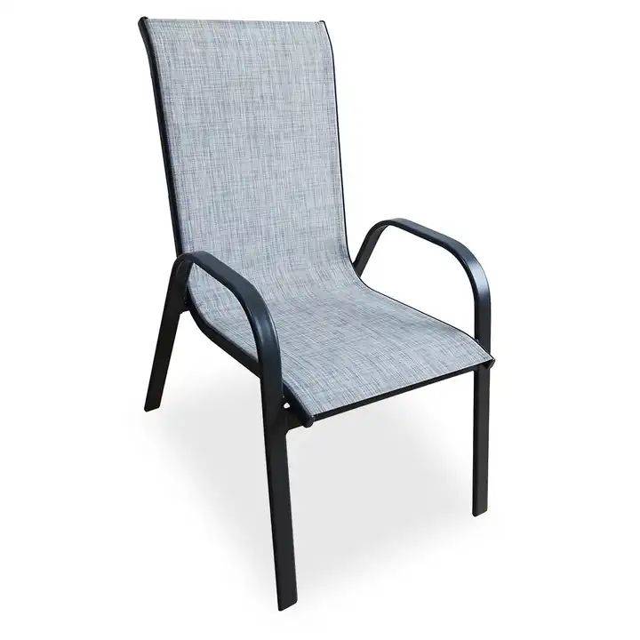 Cheap Steel Metal Grey Fabric Stackable Relax Stacking Dining Out door Wilson Outdoor and Fisher furniture Patio Garden Chair