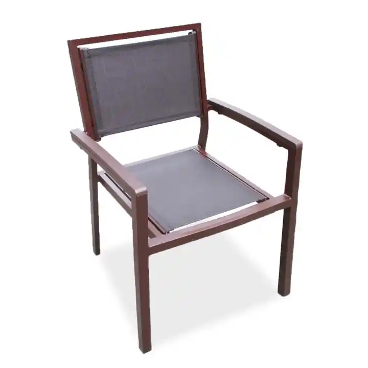 Outdoor Hotel Stacking Aluminium Aluminum Restaurant Dining Patio Garden Chair with Armrest