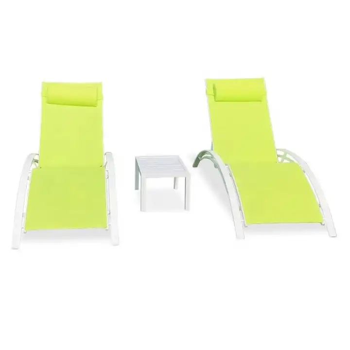 3 Pieces Garden Furniture Pool Patio Outdoor Chaise Lounge Pool Furniture Poolside Sun Lounger Sun Bed Set
