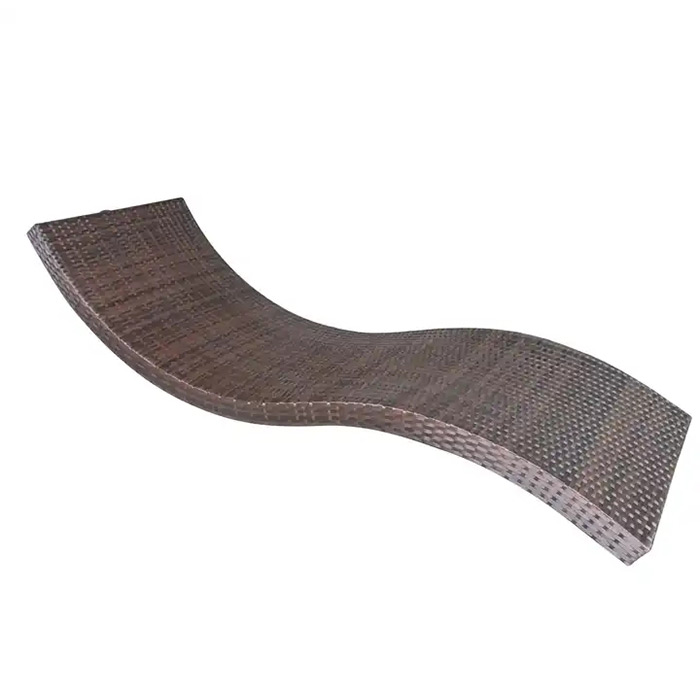 Outdoor Hotel Swimming Pool Wicker Aluminium Rattan S Shape Beach Patio Garden Sun Lounger Sunbed