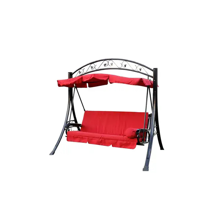 Outdoor three-person rocking chair with cushion with sunshade swing luxury swing chair