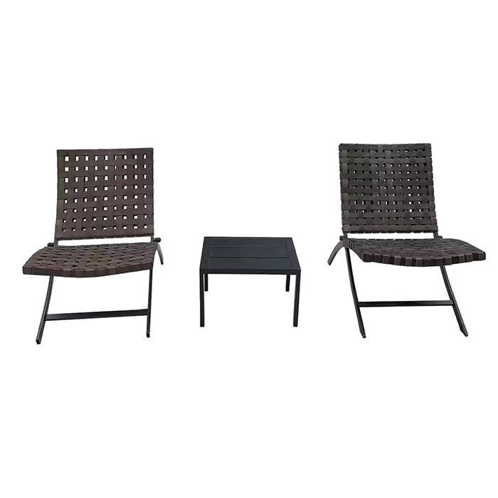 Folding 3 Piece PE Poly Rattan Ratan Furniture Home Outdoor Balcony Garden Patio Bistro Set